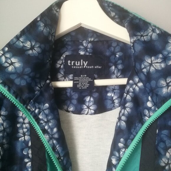 Vintage colourblock windbreaker light jacket blue teal Zellers - Picture 2 of 12